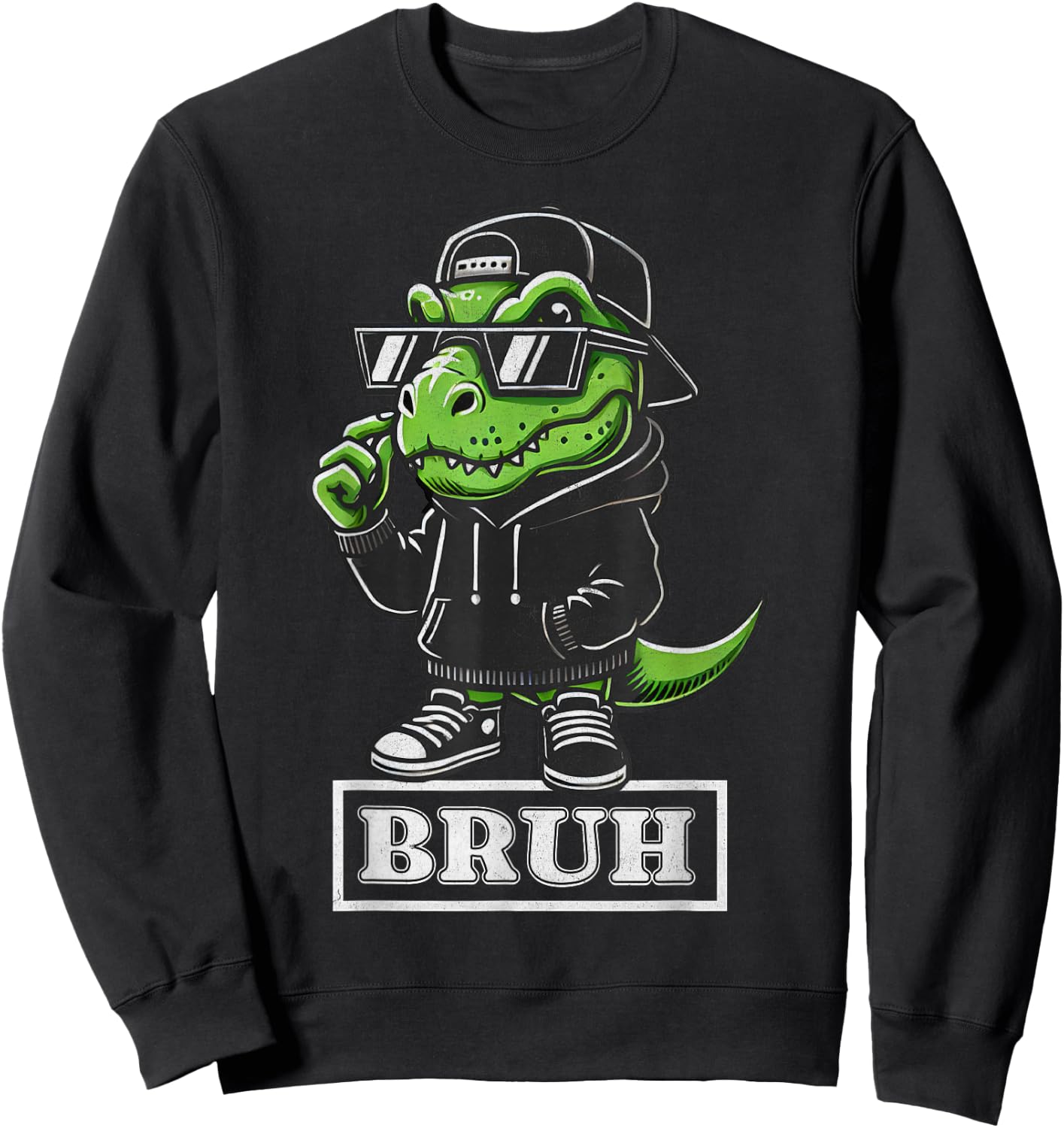Bruh T Rex Dinosaur Teen Sayings Teenage Boys Funny Kids Sweatshirt - Sweatshirt | Black