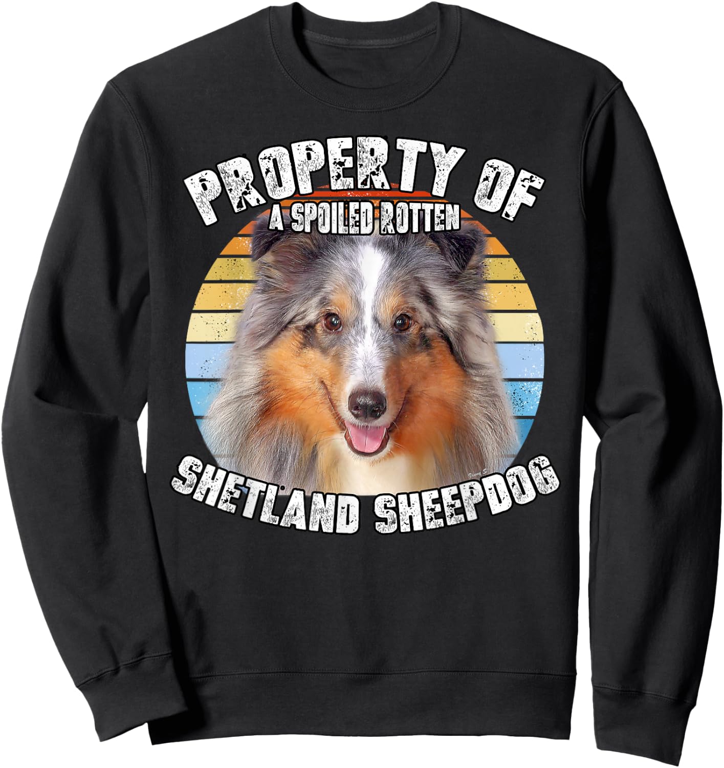 Shetland Sheepdog Sheltie Merle Property Of Retro Sweatshirt - Sweatshirt | Black