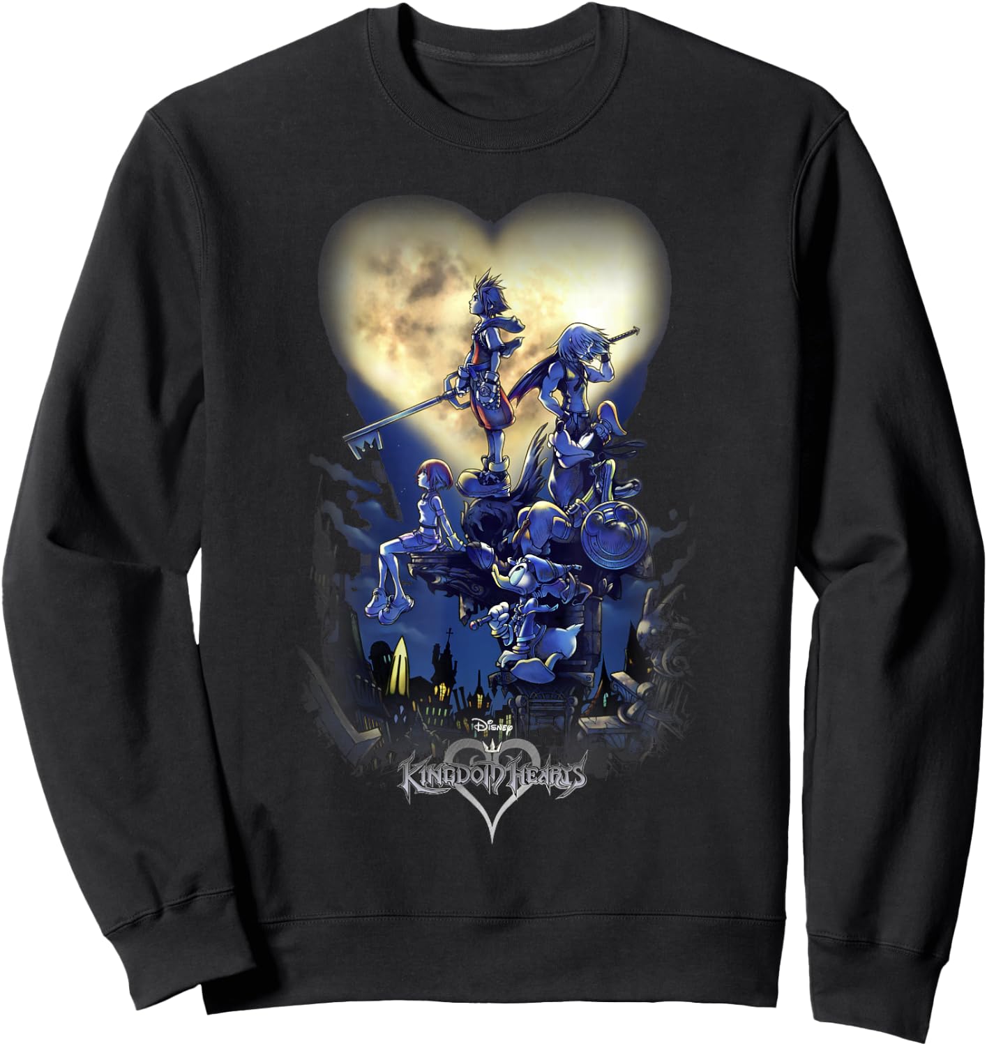 Disney Kingdom Hearts Group Shot Logo Sweatshirt - Sweatshirt | Black
