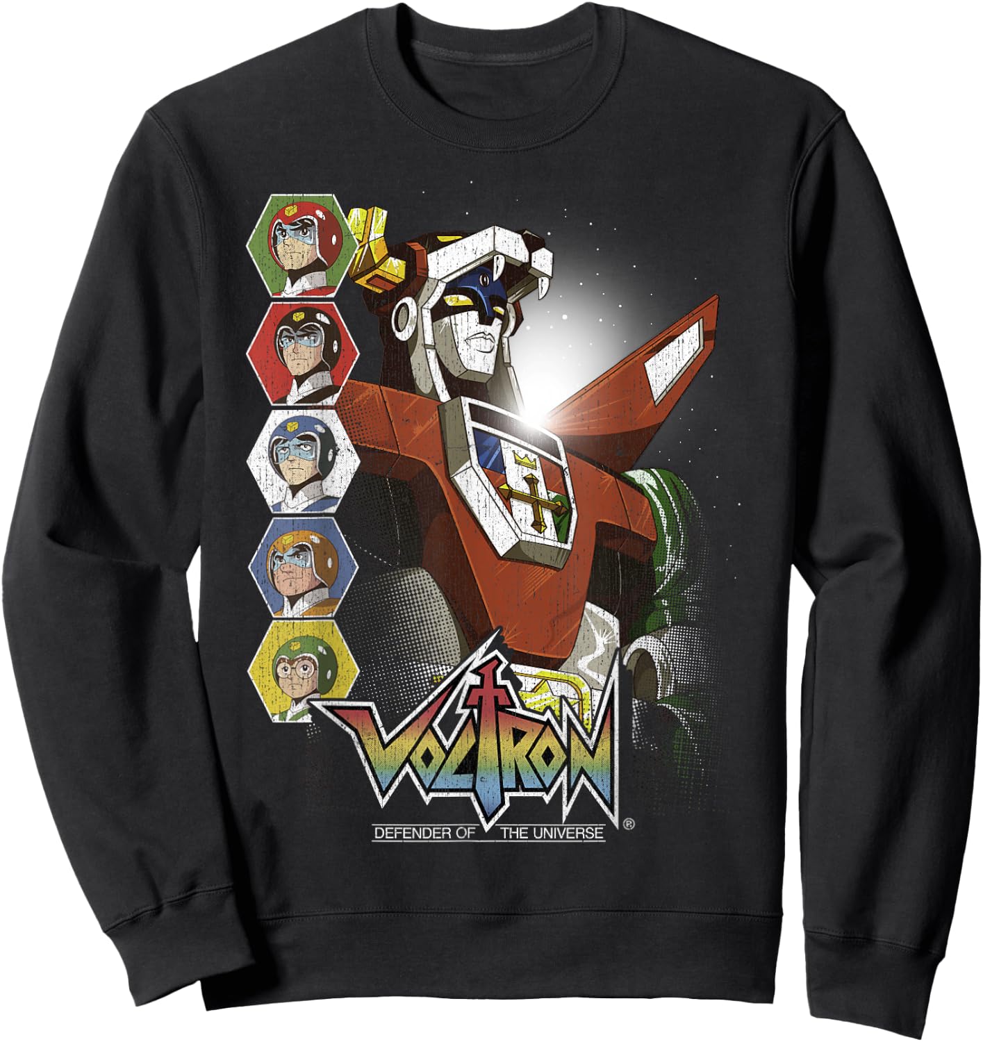 Voltron Defender of The Universe Lions Unite Graphic Sweatshirt - Sweatshirt | Black