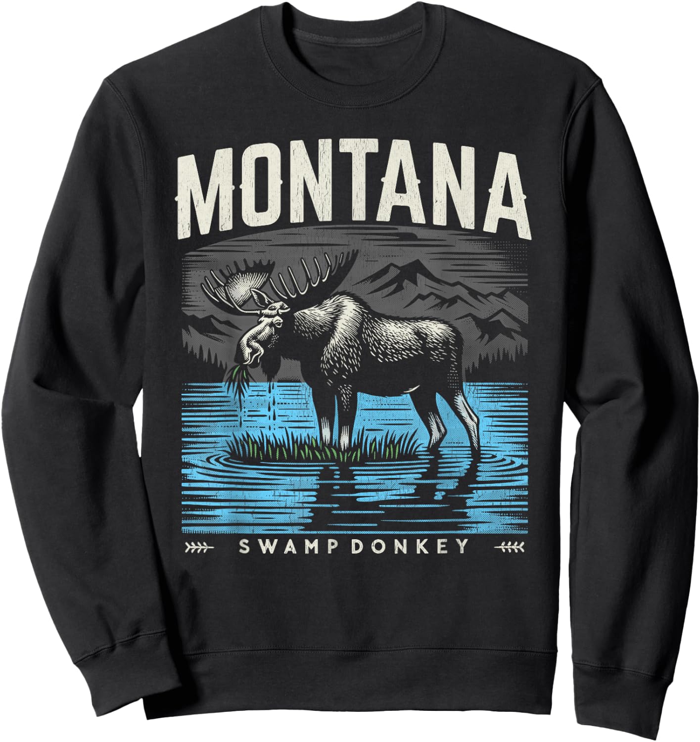 Montana Moose - The Original Swamp Donkey Sweatshirt - Sweatshirt | Black