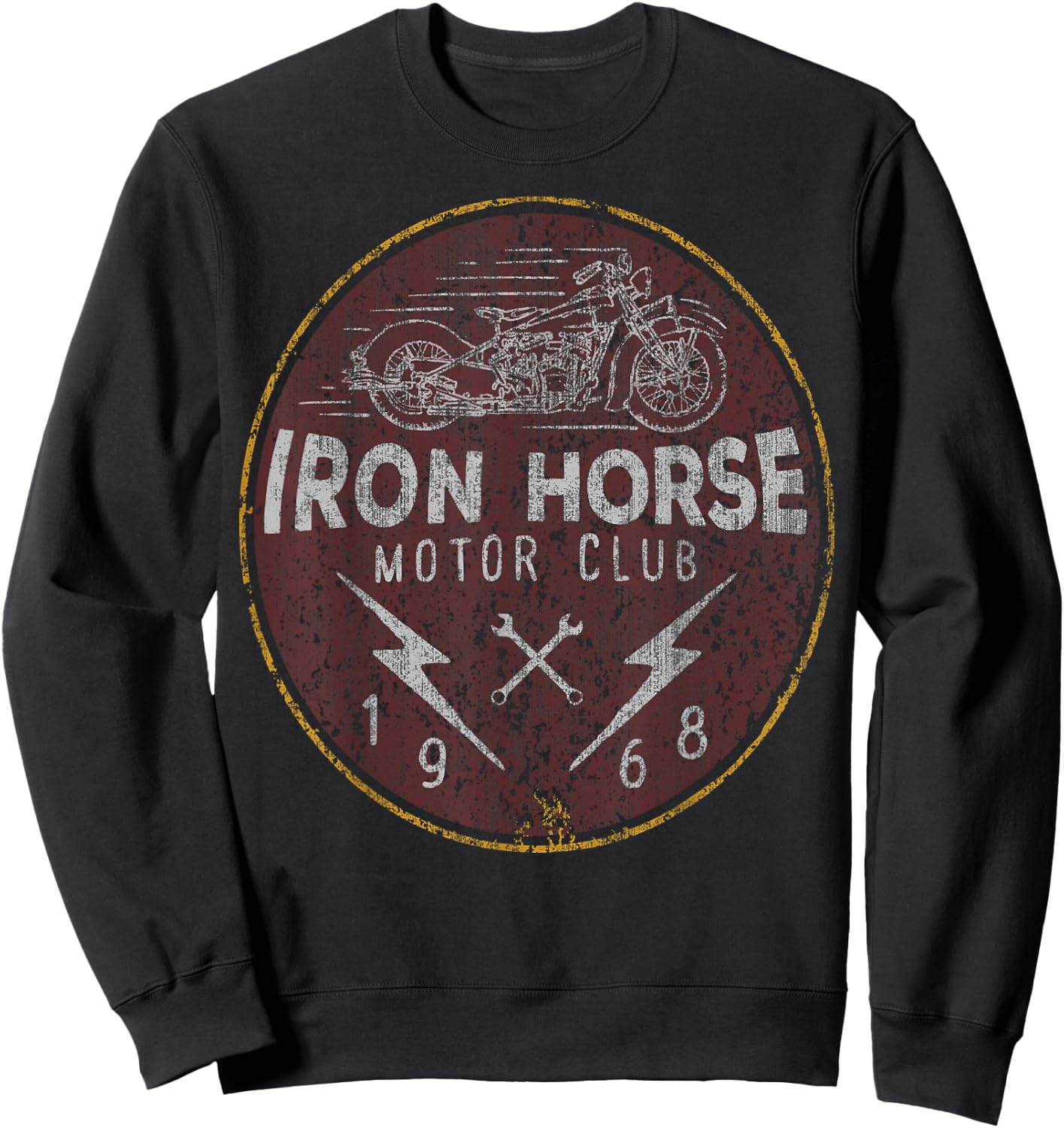 Iron Horse Motor Club 1968 Red Vintage Sweatshirt - Sweatshirt | Black