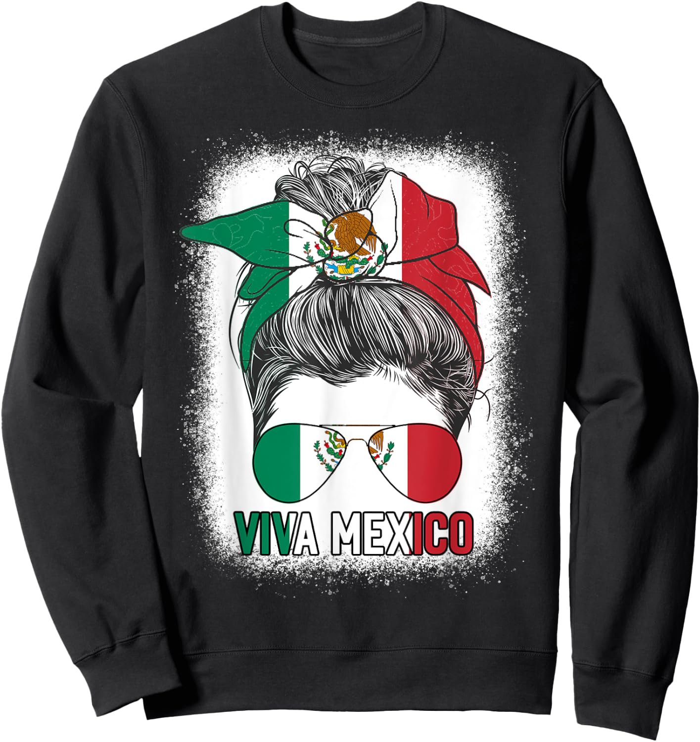 Mexico Independence Day Viva Mexican Pride Hispanic Flag Sweatshirt - Sweatshirt | Black