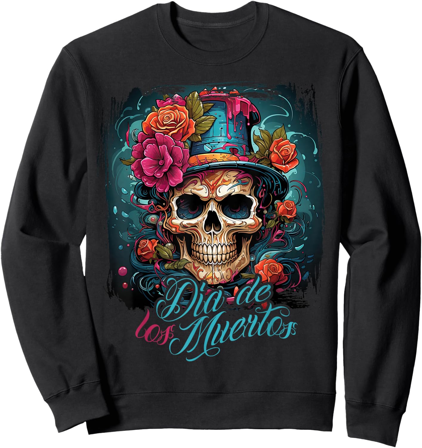 Dia De Los Muertos Mexico Day Of The Dead Design La Catrina , black Sweatshirt - Sweatshirt | Black