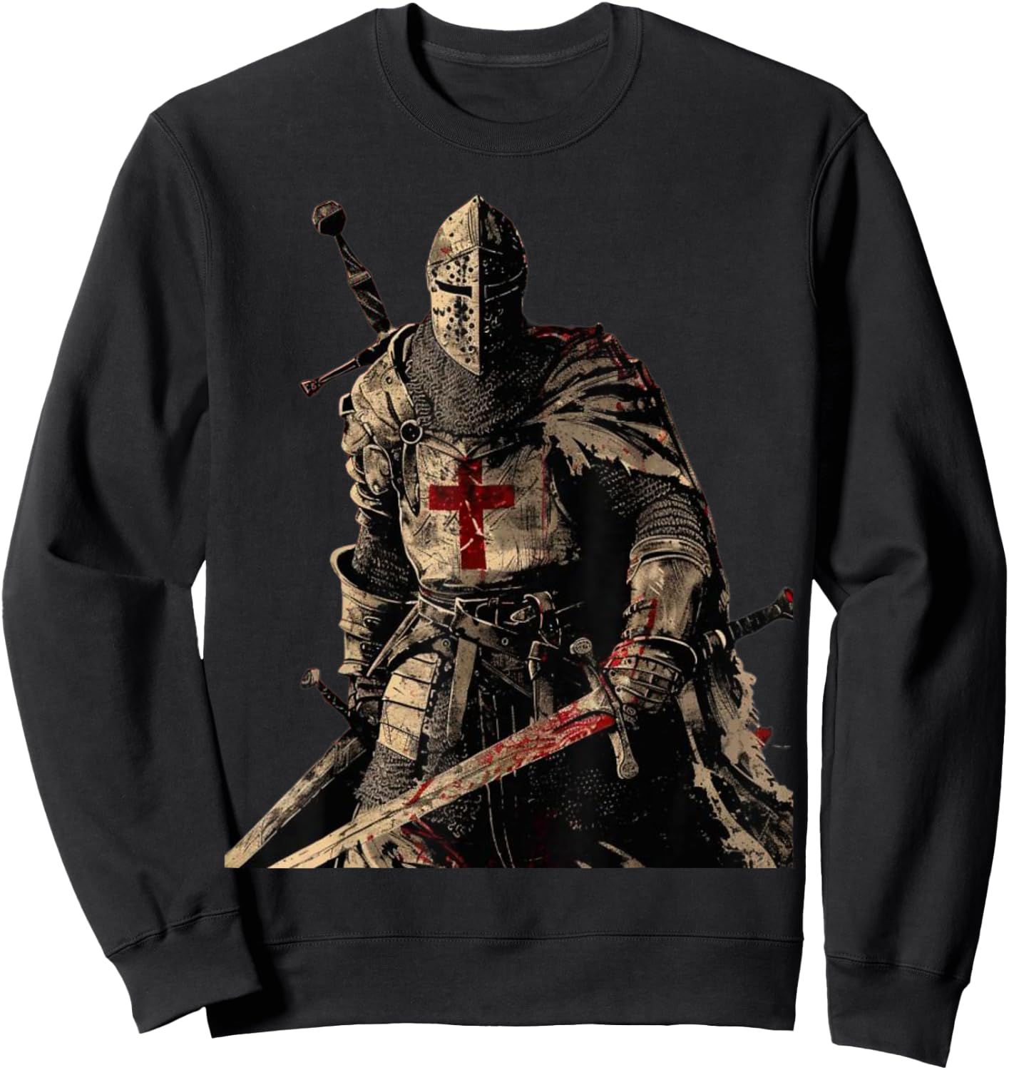 Knight Templar Christian Warrior of God Crusader Gift , Black, S Sweatshirt - Sweatshirt | Black