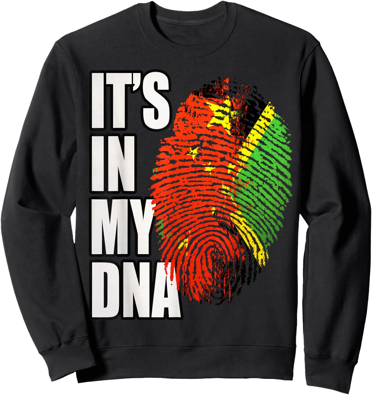 Jamaican and Chinese Mix Heritage Flag DNA Sweatshirt - Sweatshirt | Black