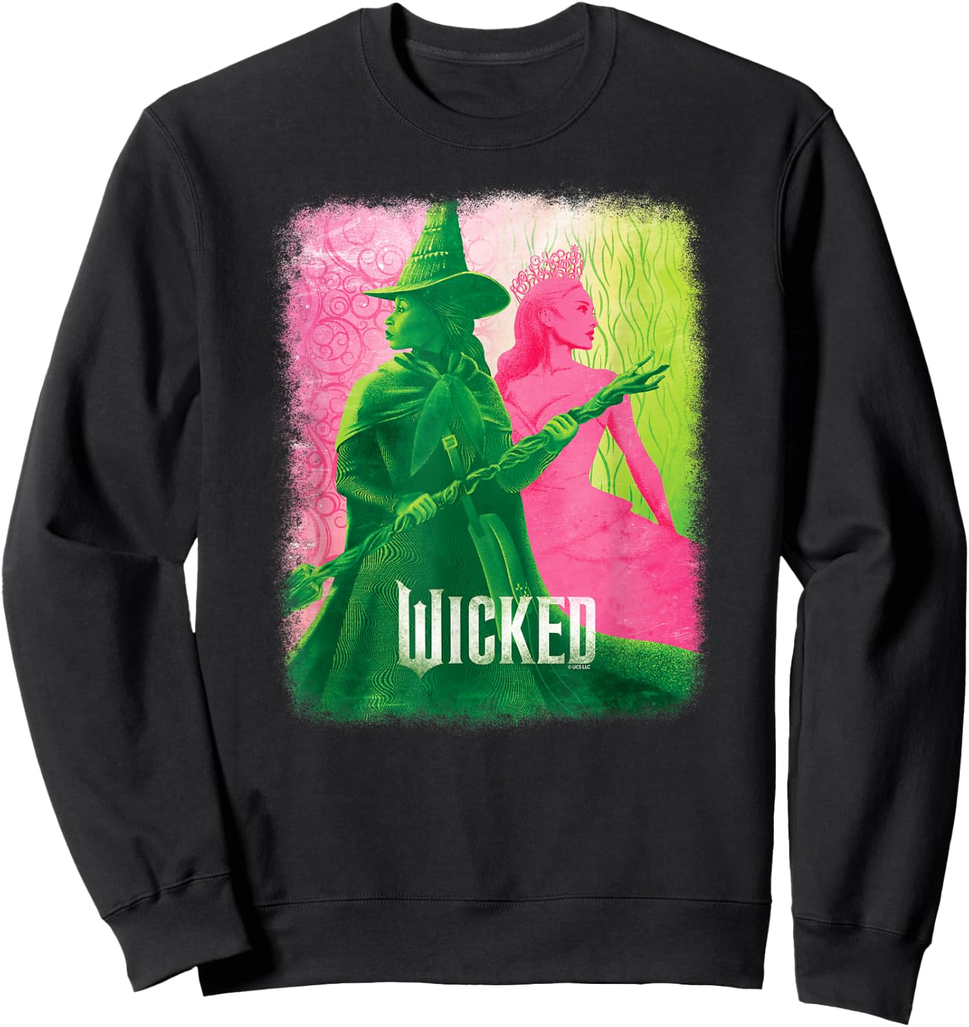 Wicked Elphaba & Glinda Tonal Sweatshirt - Sweatshirt | Black