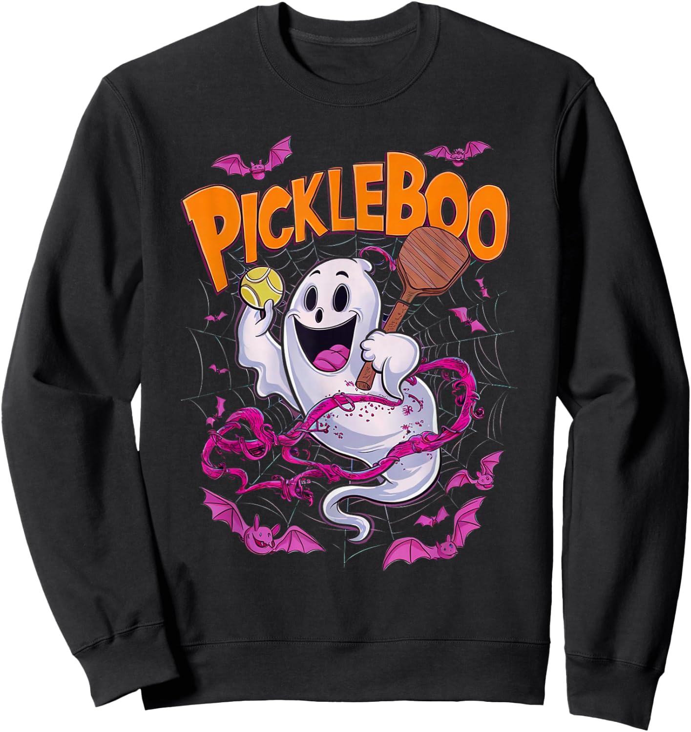 Pickleboo Funny Halloween Pickleball Costume Sweatshirt - Sweatshirt | Black