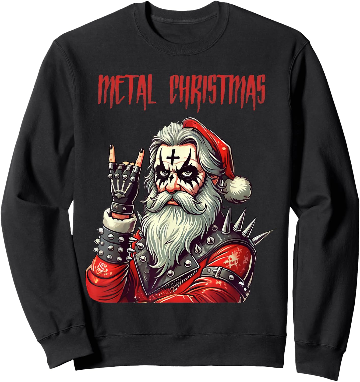Heavy Metal Santa Claus , Black, S Sweatshirt - Sweatshirt | Black
