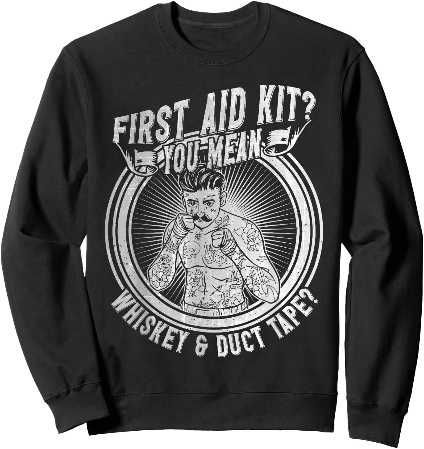 Bare Knuckle Boxing Outfit Old School Boxer MMA Fighter Sweatshirt - Sweatshirt | Black
