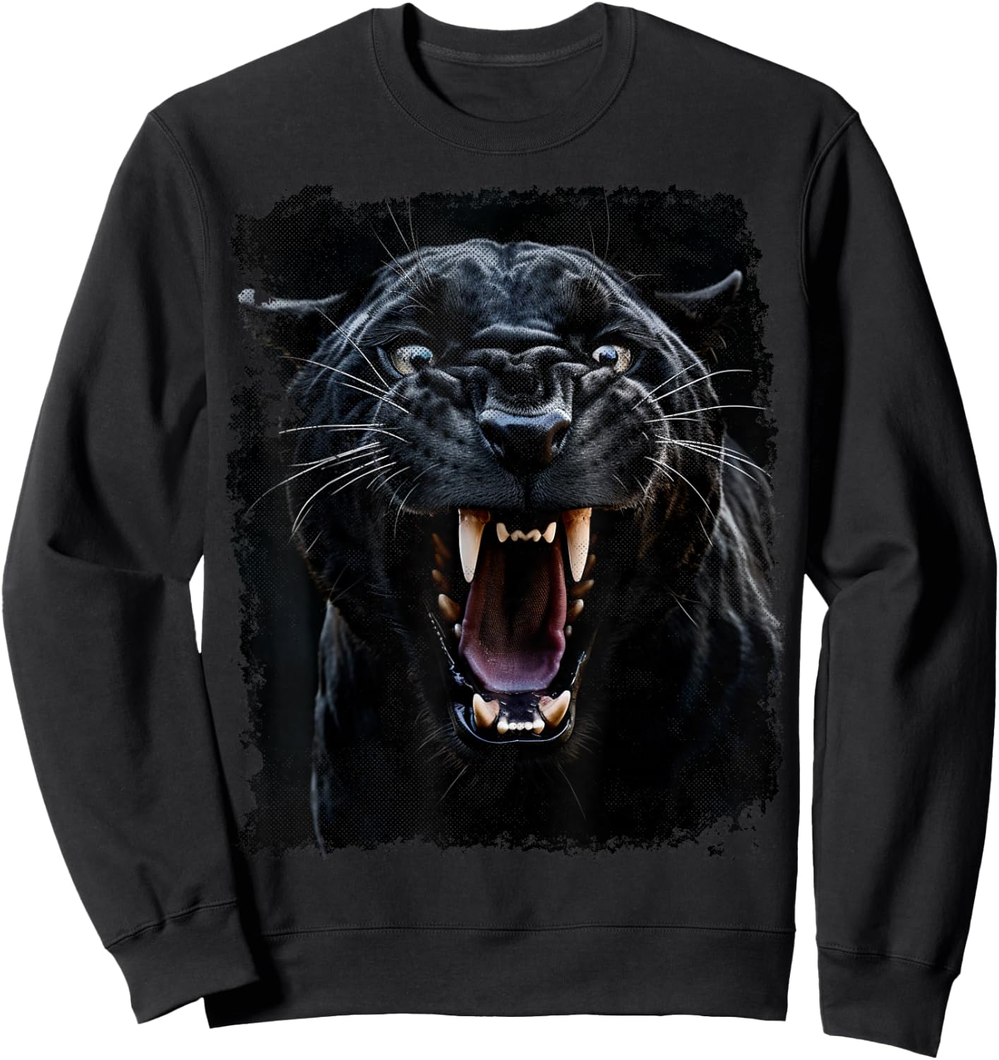 Vintage Panther Black Animal Graphic Sweatshirt - Sweatshirt | Black