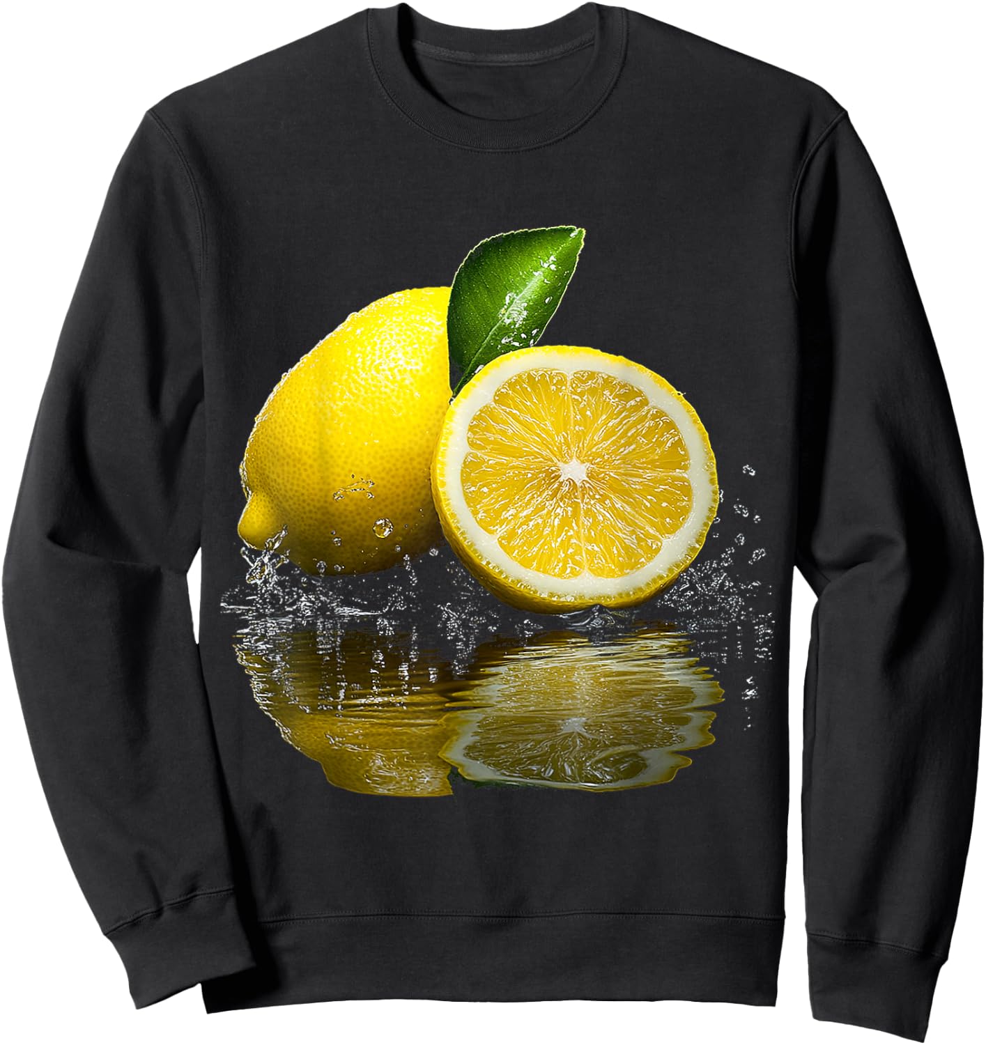 Lemon Fruit Illustration , black Sweatshirt - Sweatshirt | Black