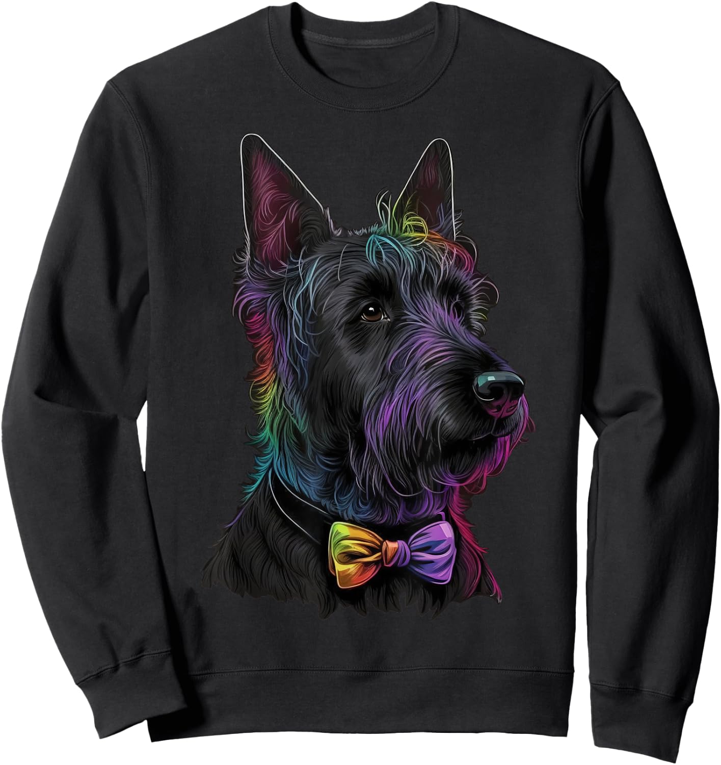 Cute Scottish Terrier Dog on Scottie Lover Women Kids Sweatshirt - Sweatshirt | Black