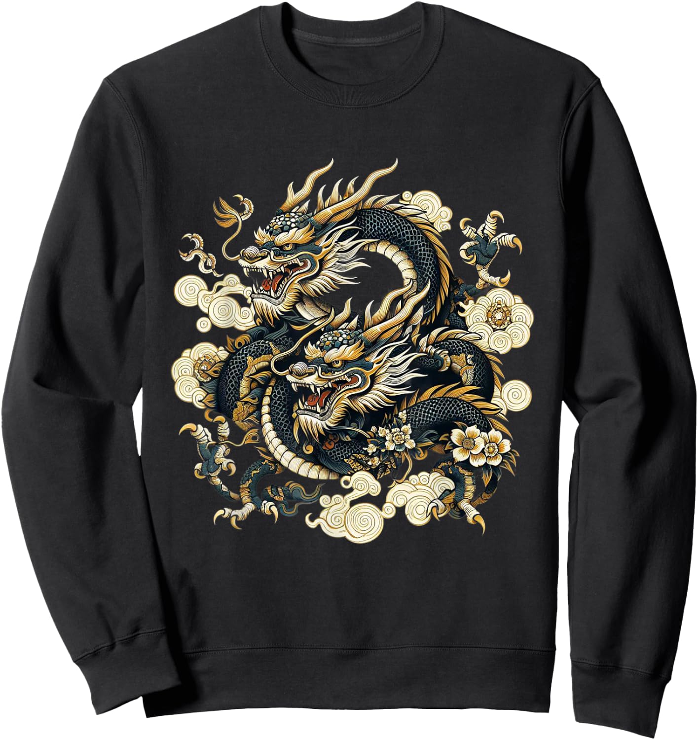 Dragon Aesthetic Japanese Culture Tokyo inspired asian Sweatshirt - Sweatshirt | Black
