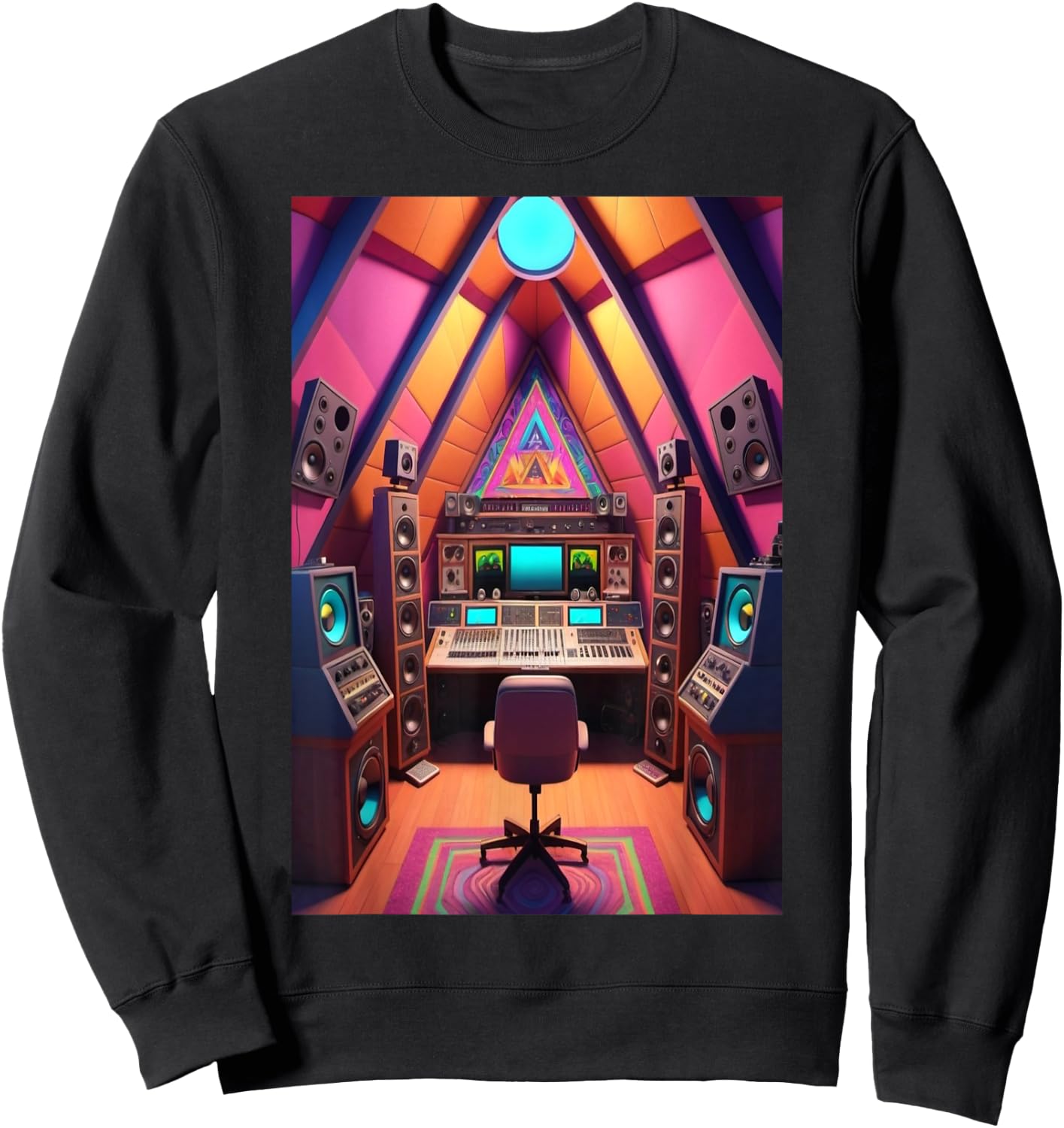 Psychedelic Sound Engineer Audio Engineer Recording Studio Sweatshirt - Sweatshirt | Black