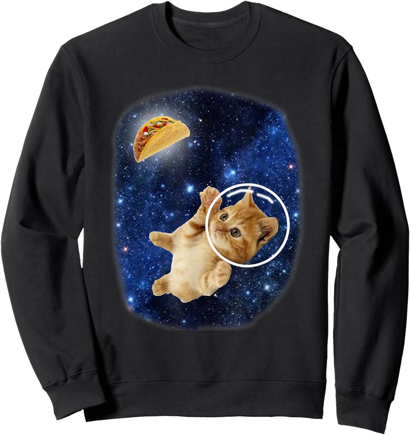 Crazy Space Taco Kitty Cat Sweatshirt - Sweatshirt | Black
