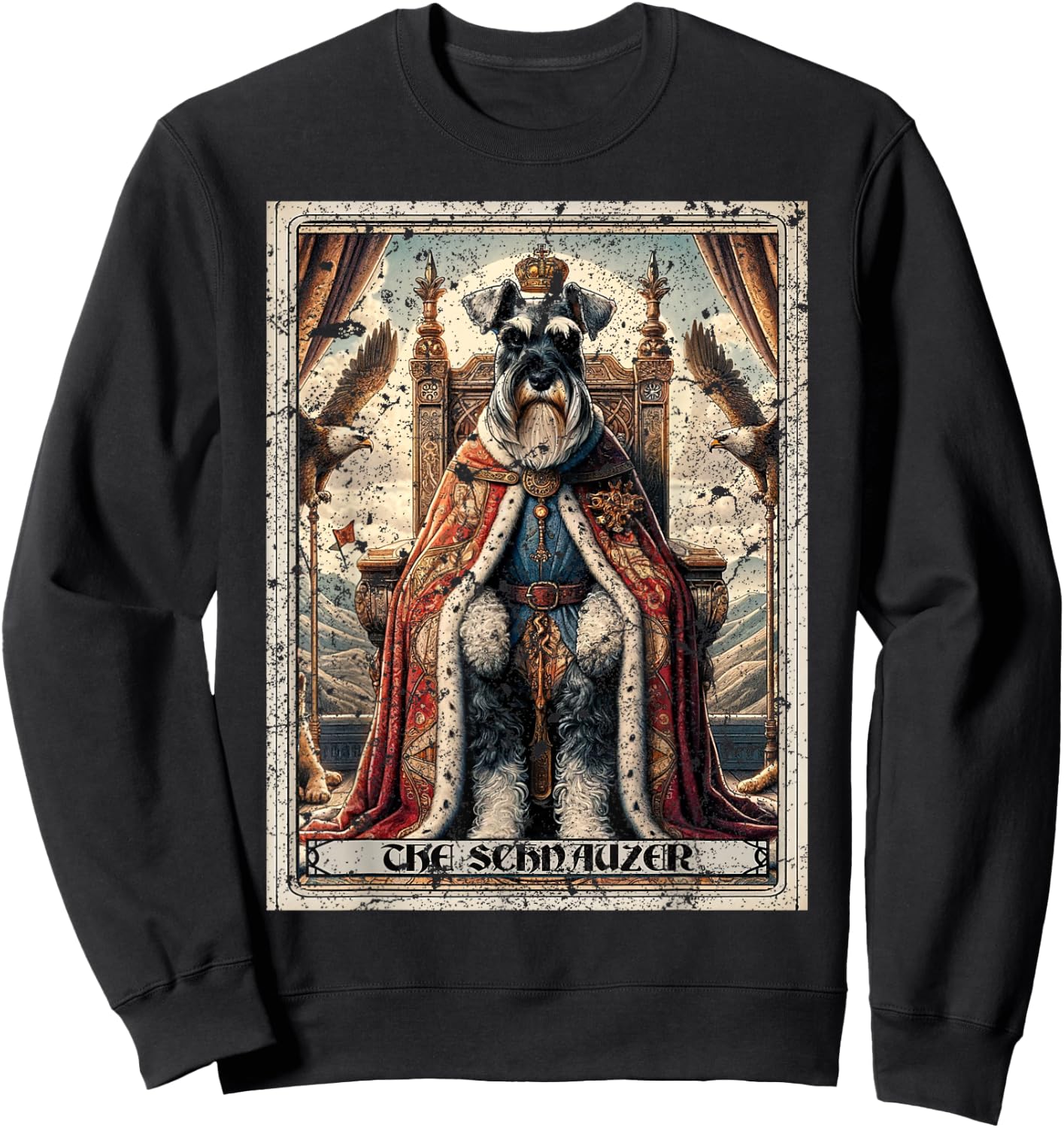 A Schnauzer Tarot Card Dog Sweatshirt - Sweatshirt | Black