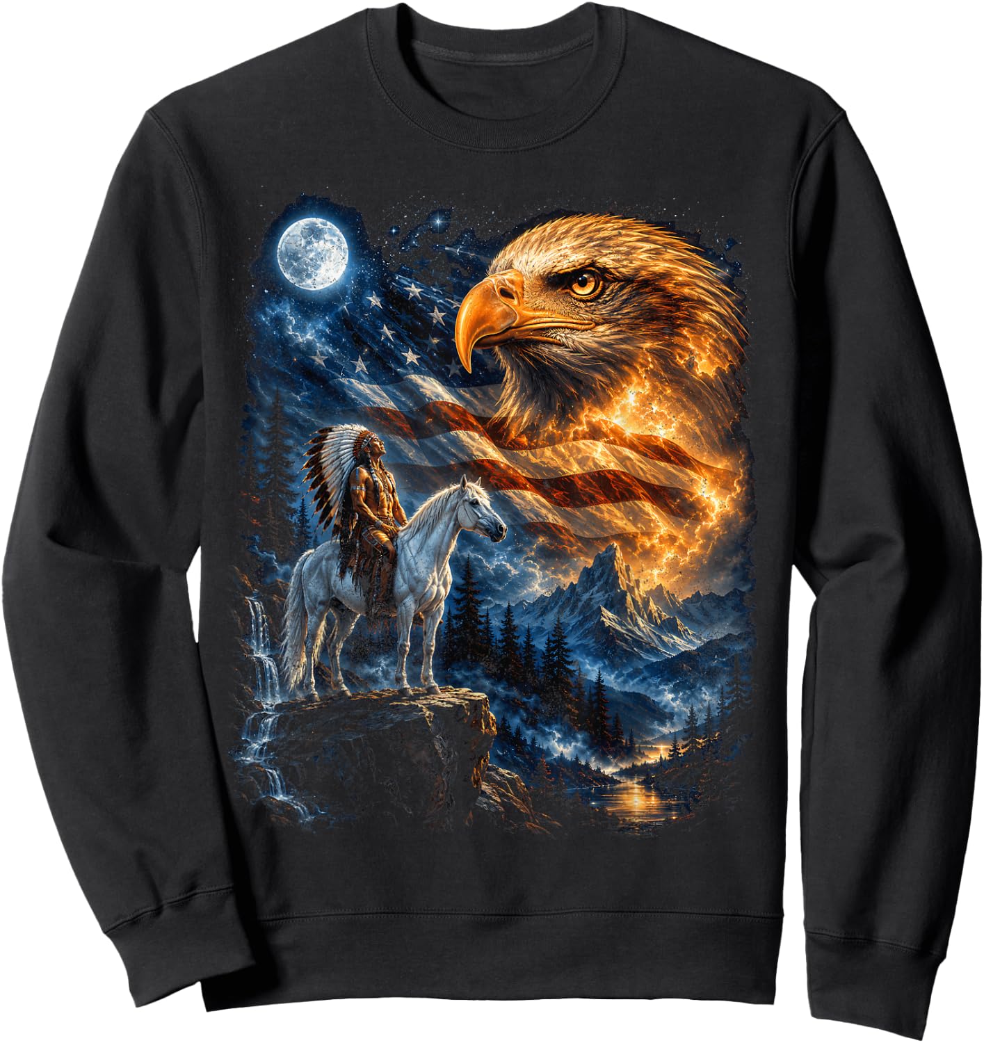 Native American Fourth of July Sweatshirt - Sweatshirt | Black