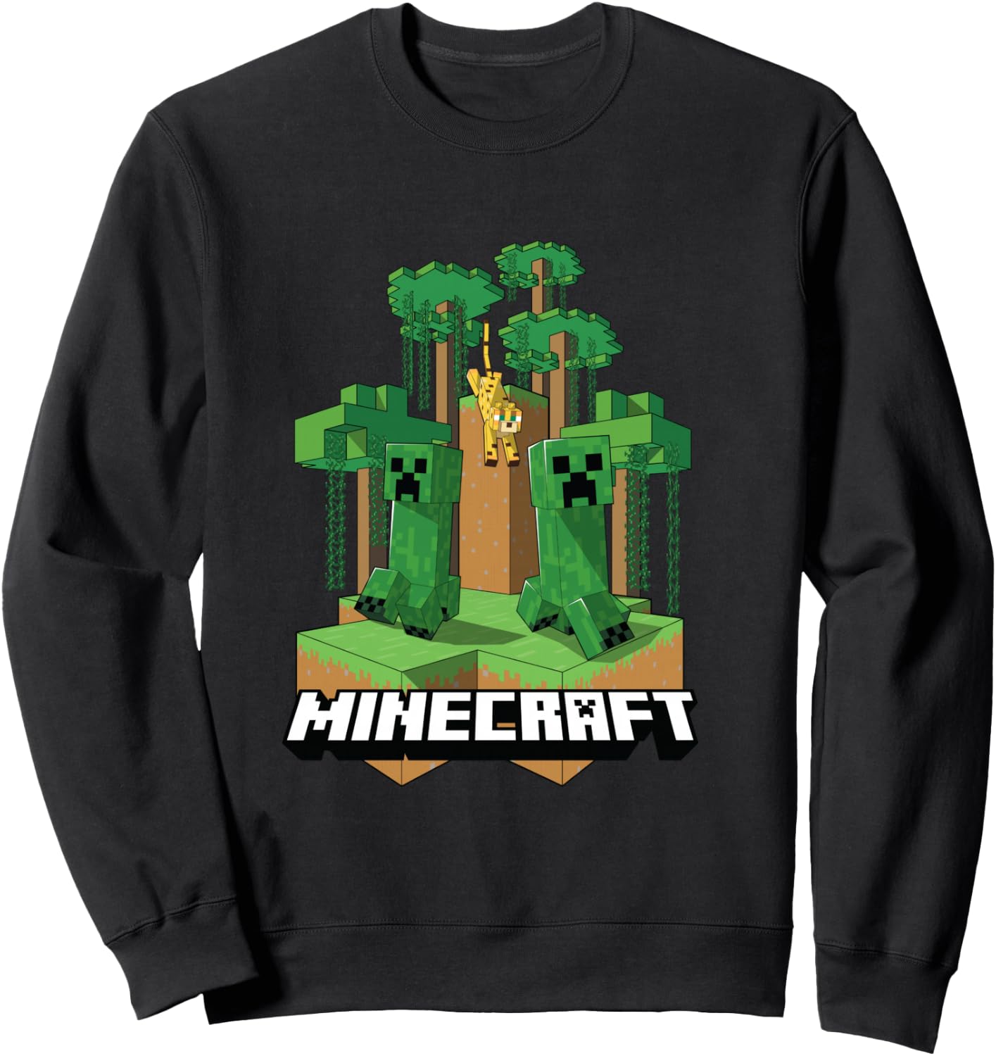 Minecraft Creeper & Jaguar Island Shirt, black Sweatshirt - Sweatshirt | Black