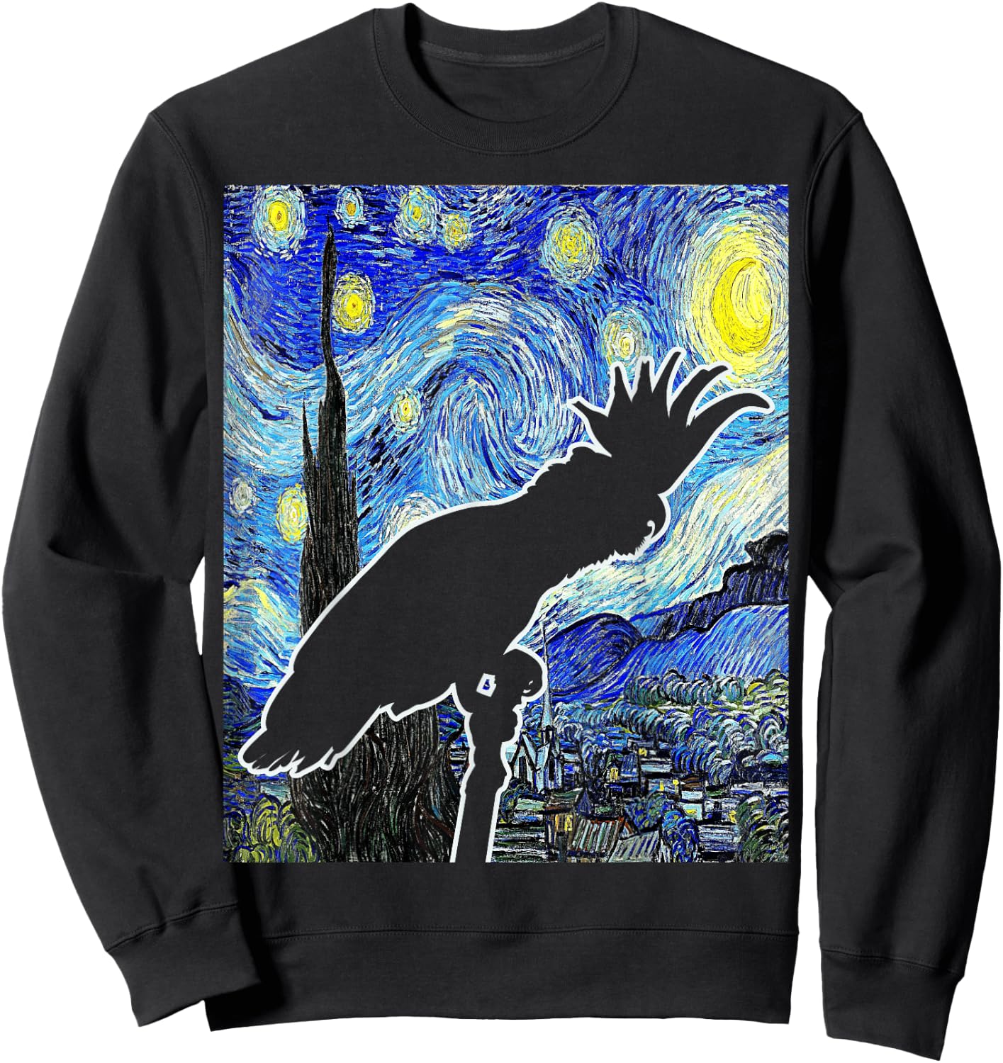 Cockatoo Starry Night Van Gogh Cockatoo Parrot Birding Sweatshirt - Sweatshirt | Black