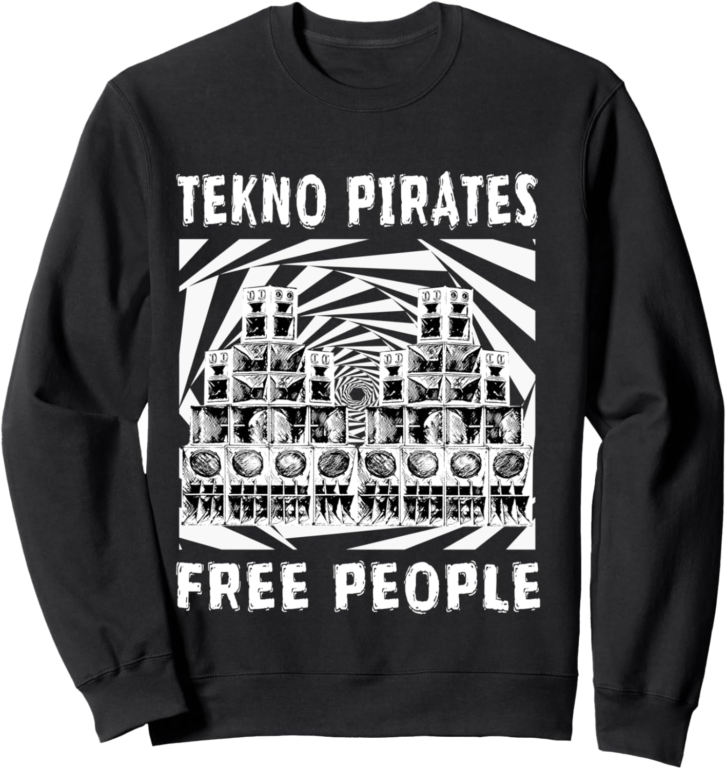 Free Party Tekno 23 DJ Rave Public Address (PA) system , Black, S Sweatshirt - Sweatshirt | Black