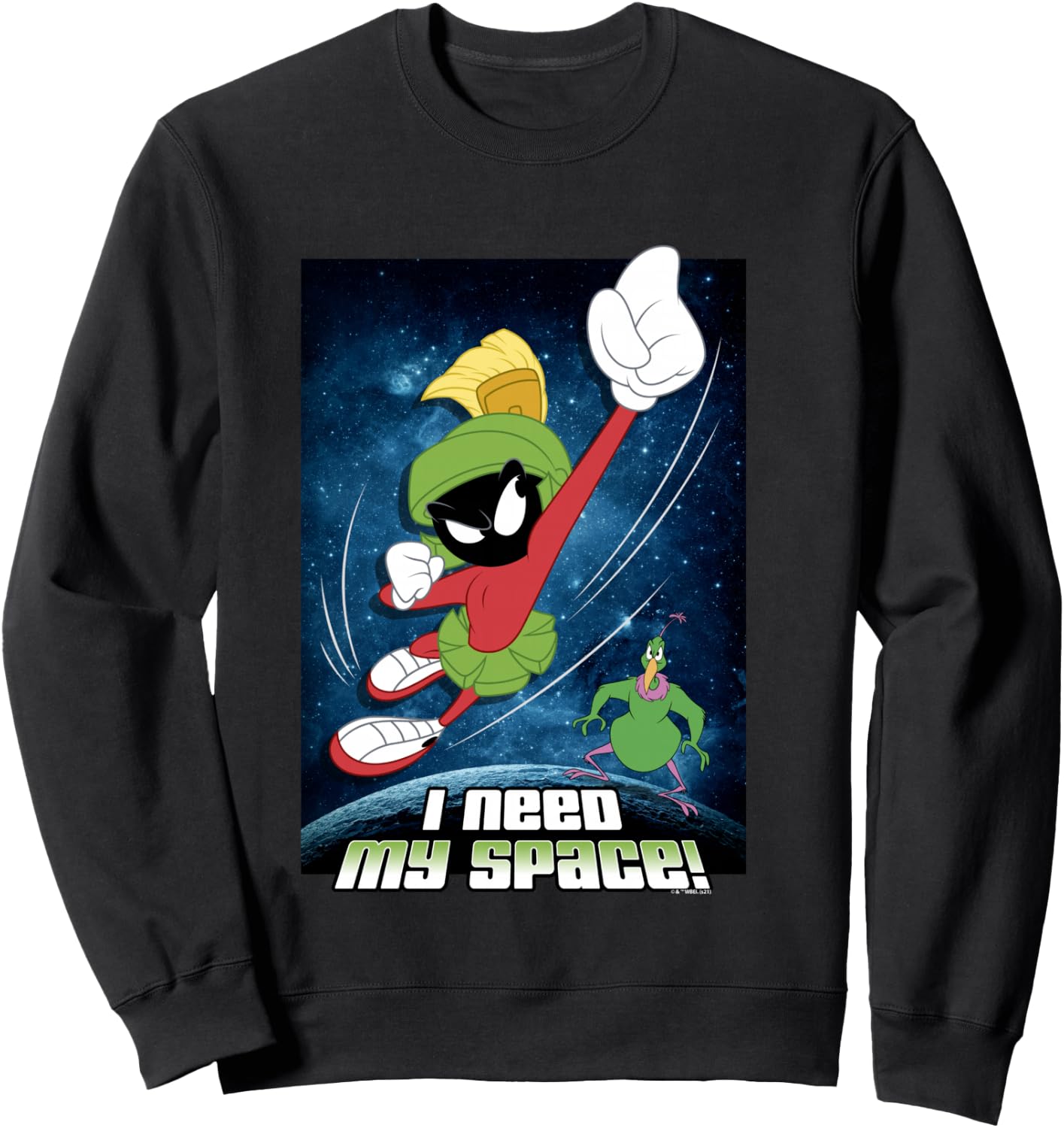 Looney Tunes Marvin & Instant Martian Need Space Poster Sweatshirt - Sweatshirt | Black