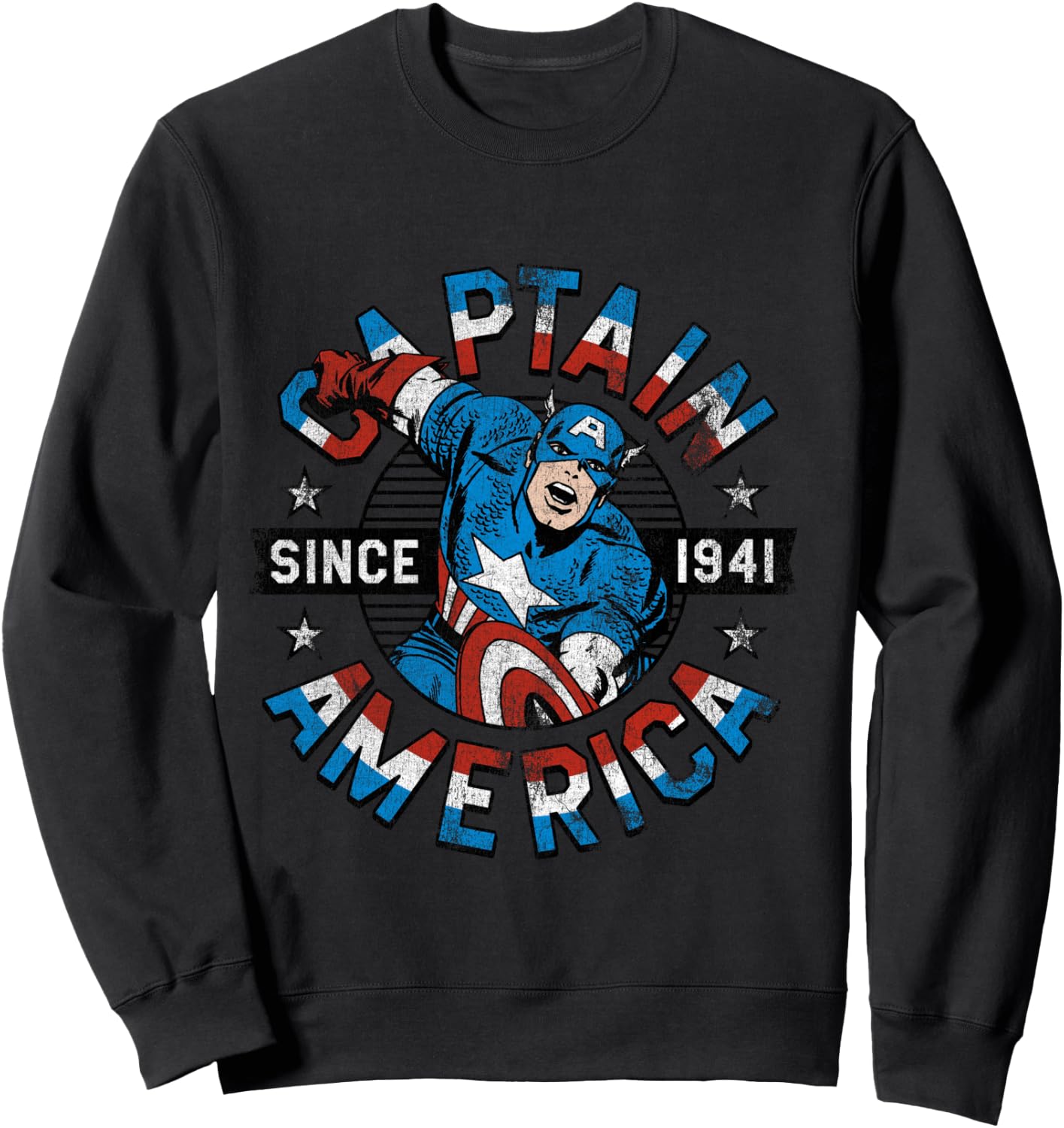 Marvel Avengers Vintage Captain America Comic Hero Since 41 Sweatshirt - Sweatshirt | Black