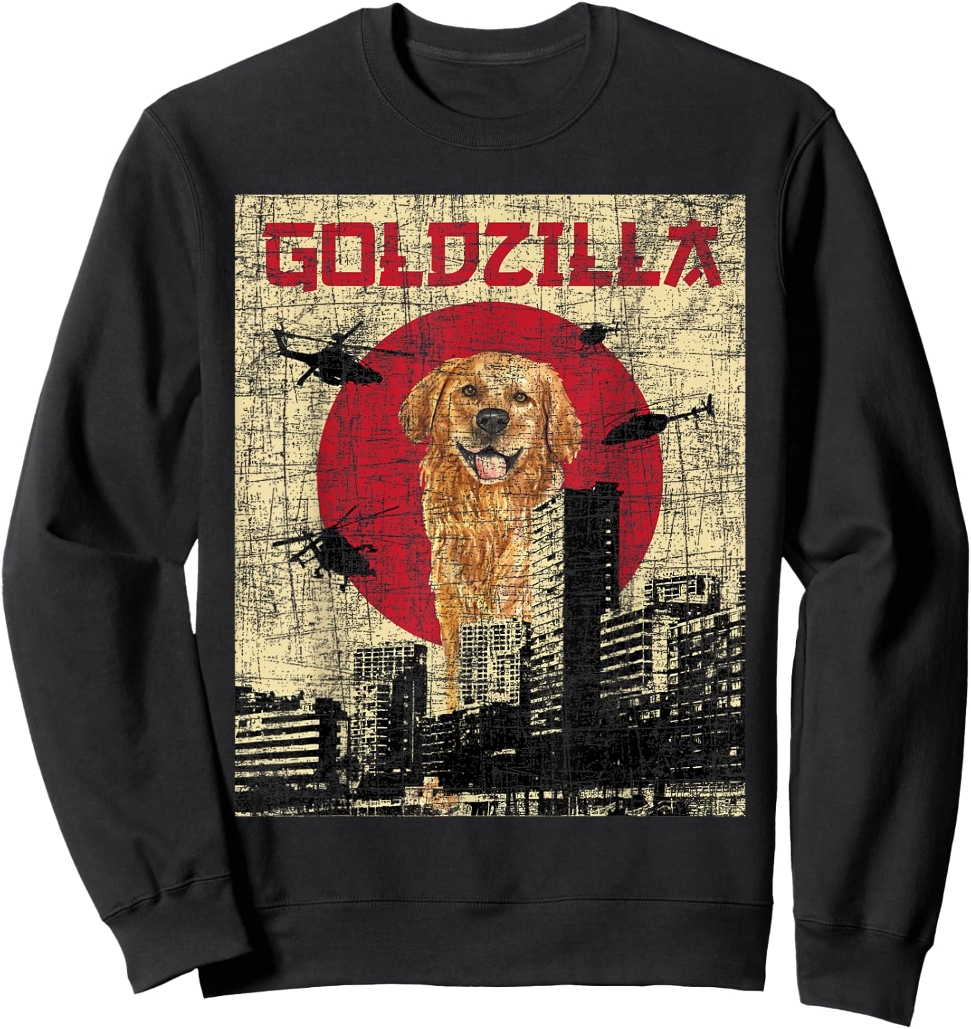 Goldzilla - Golden Retriever Dog Owner Canine Lover Women Kids Sweatshirt - Sweatshirt | Black