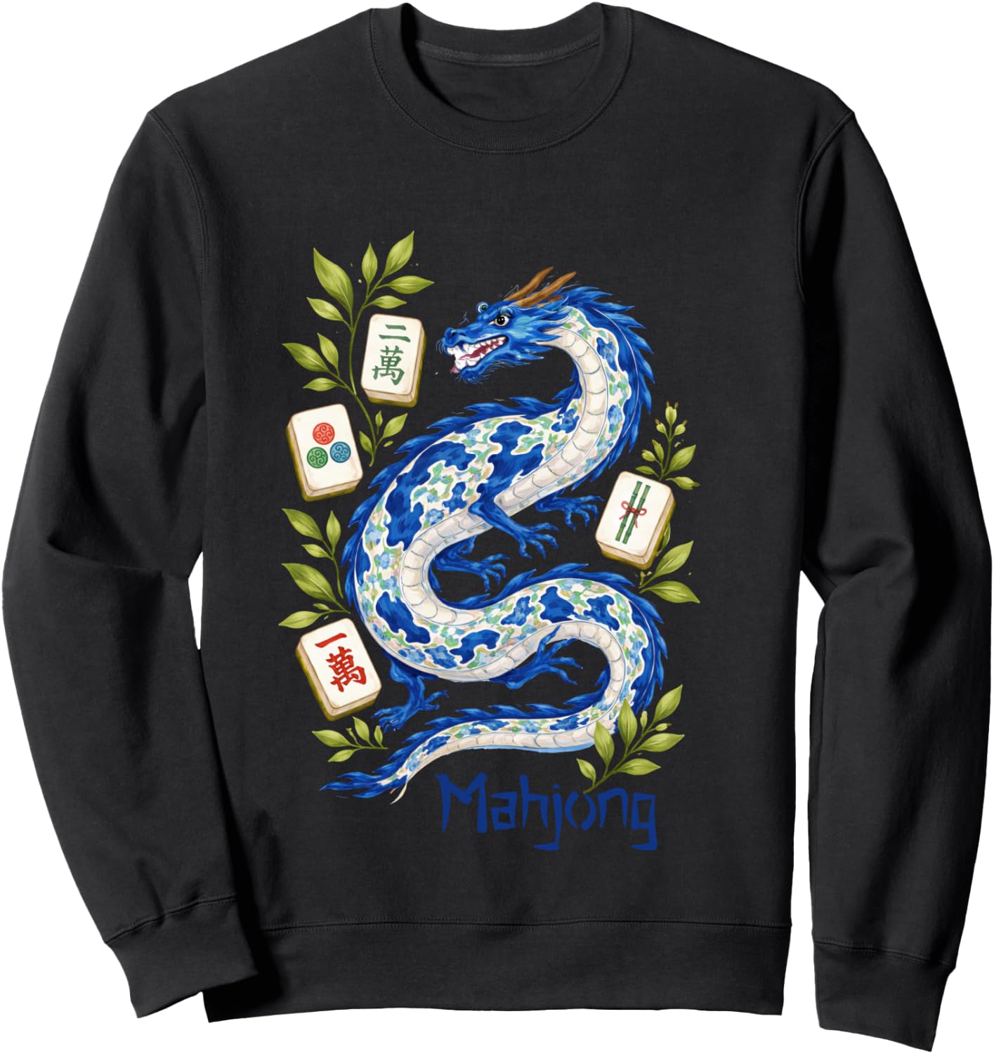 Mahjong Lover Mahjong Player Dragon Chinese Game Bird Bam Sweatshirt - Sweatshirt | Black