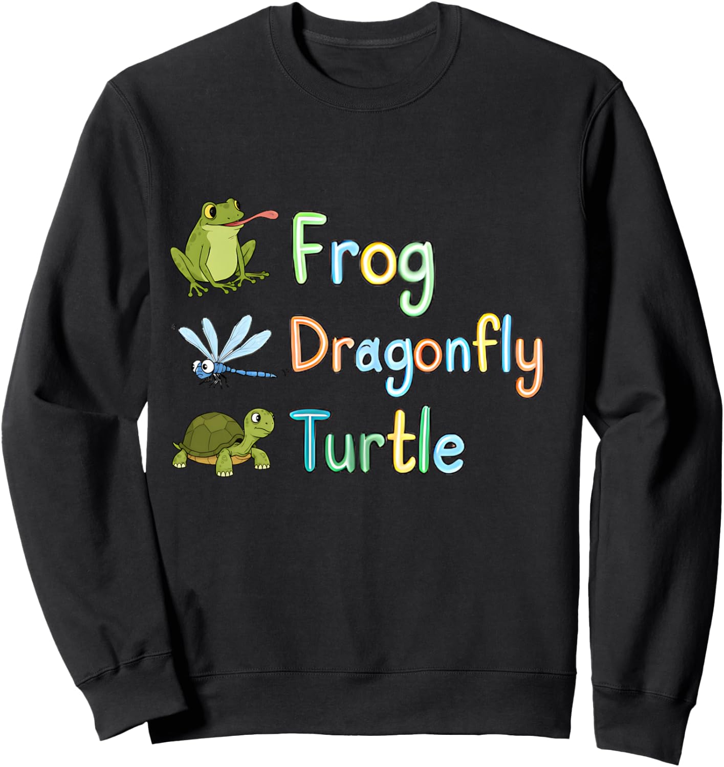Subtle Political Humor Frog Dragonfly Turtle Women Men 2025 Sweatshirt - Sweatshirt | Black