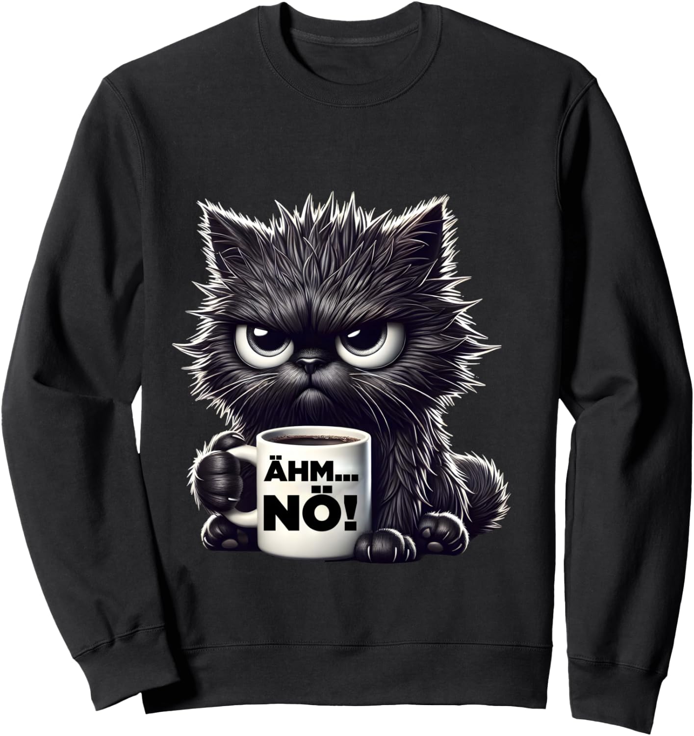 Grimmige Cat Work Colleagues Men Women Funny Cats Shirt, black, S Sweatshirt - Sweatshirt | Black