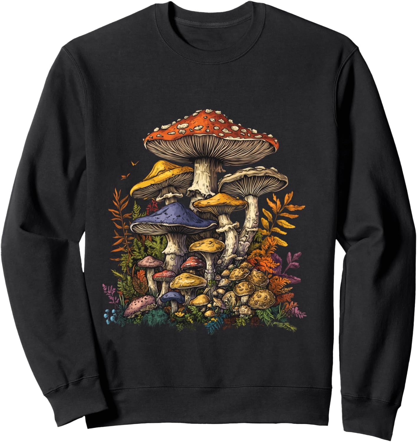 Mushroom pattern for mushroom lovers Sweatshirt - Sweatshirt | Black