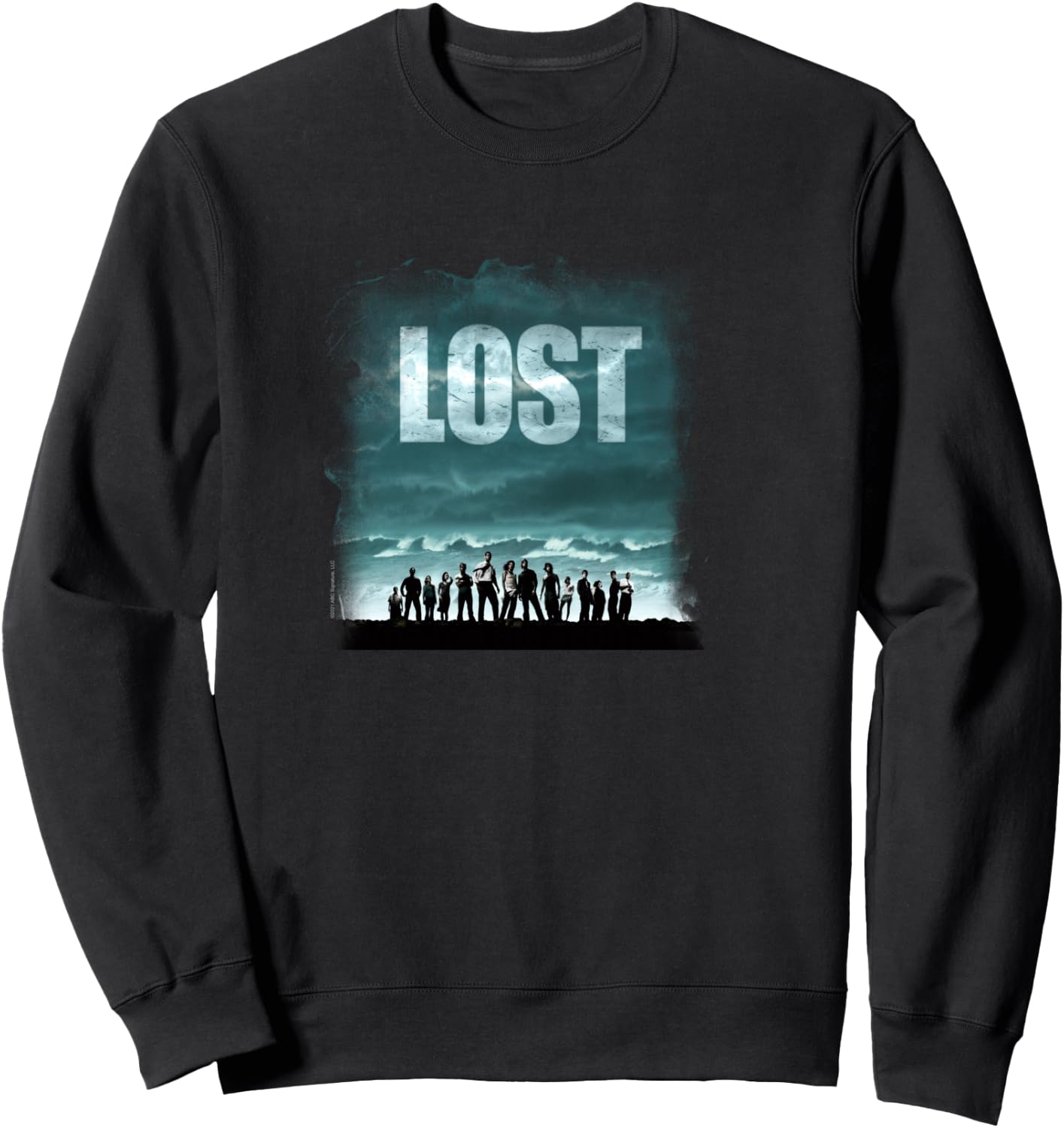 Lost Stormy Sky and Ocean Cast Outlines Poster TV Show Manche Longue Sweatshirt - Sweatshirt | Black