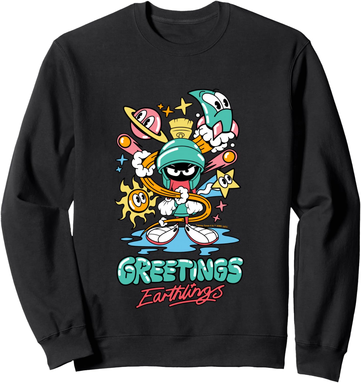 Marvin The Martian Greetings Earthlings Sweatshirt - Sweatshirt | Black