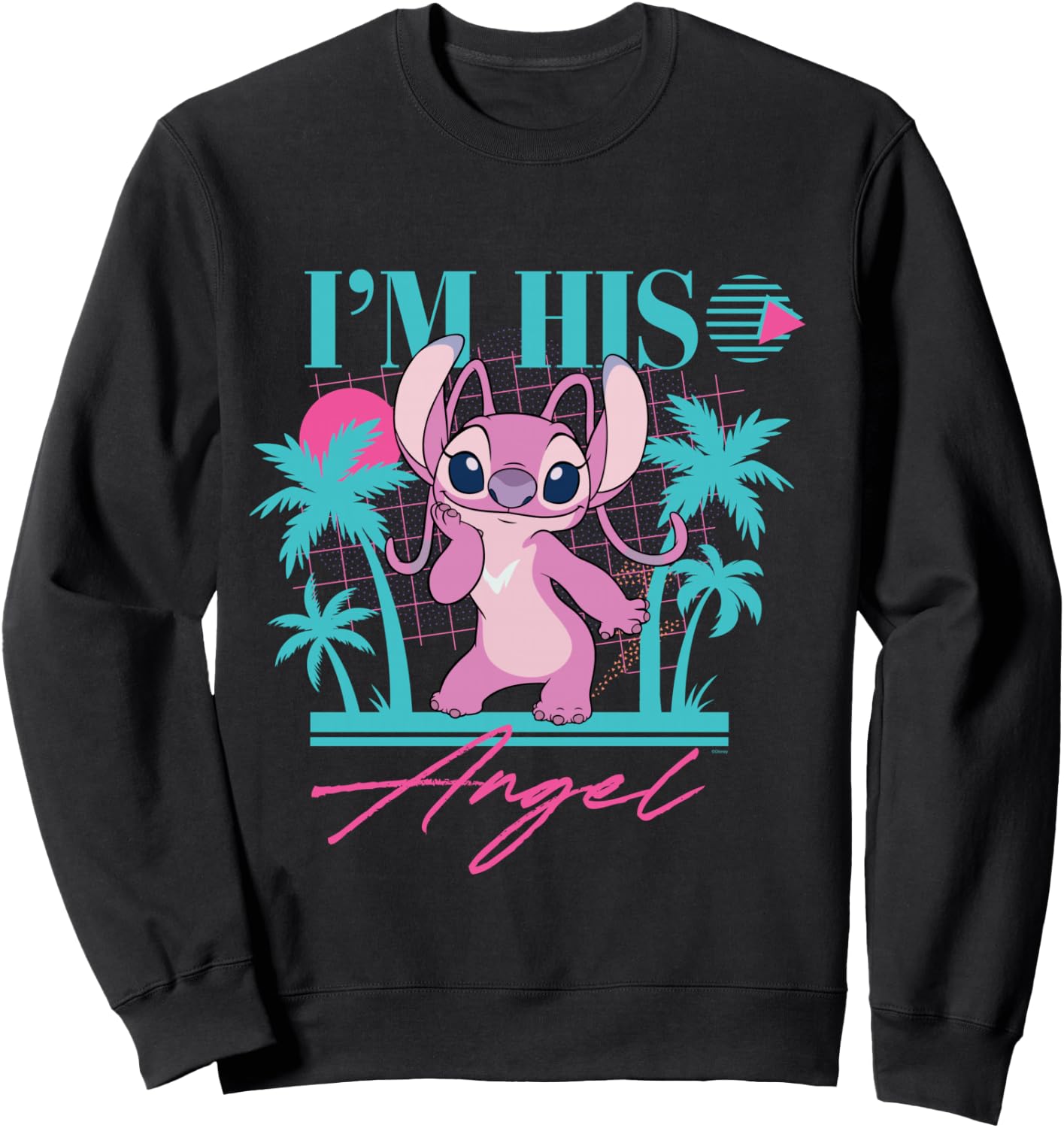 Disney Stitch Retro ’90s Couples Matching I’m His Angel Sweatshirt - Sweatshirt | Black
