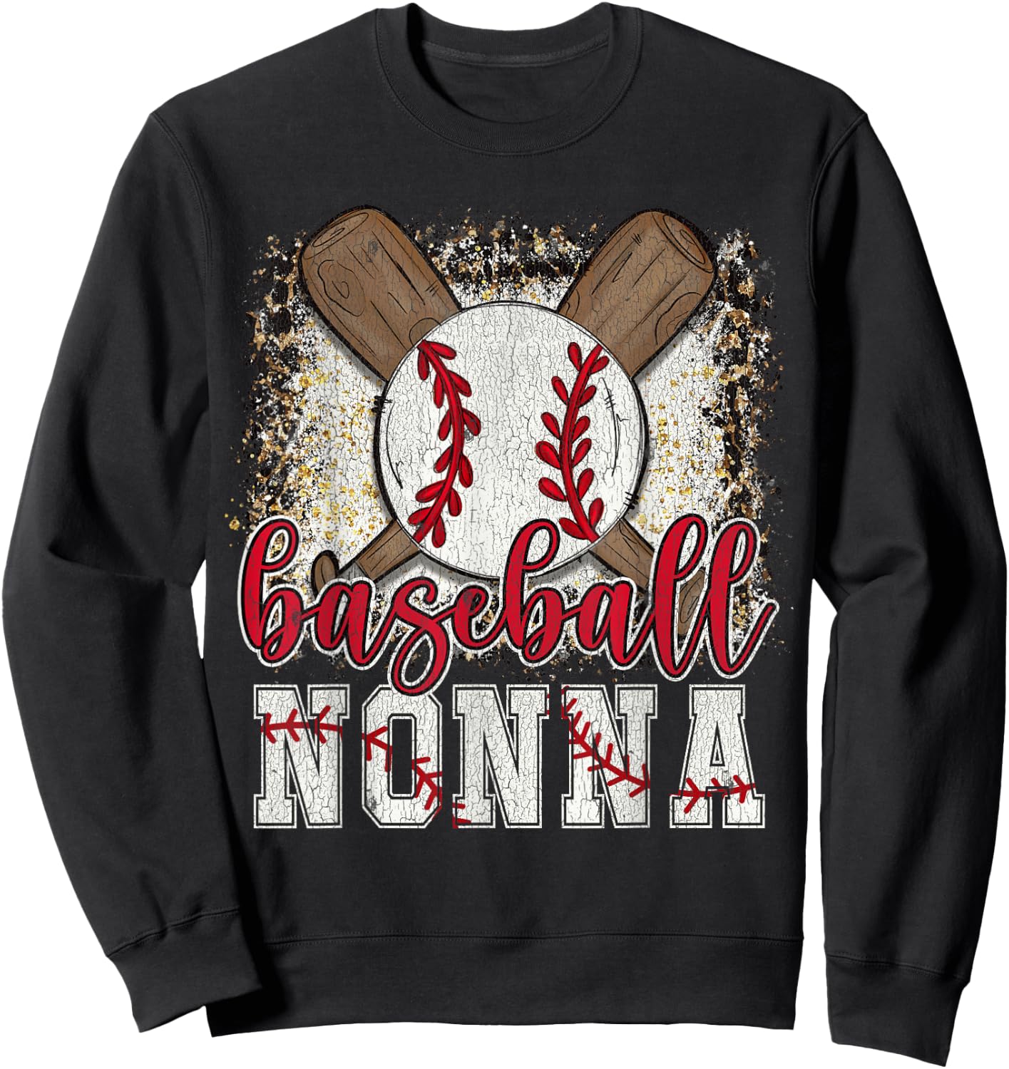 Baseball Nonna Leopard Baseball Lover Family Matching Sweatshirt - Sweatshirt | Black