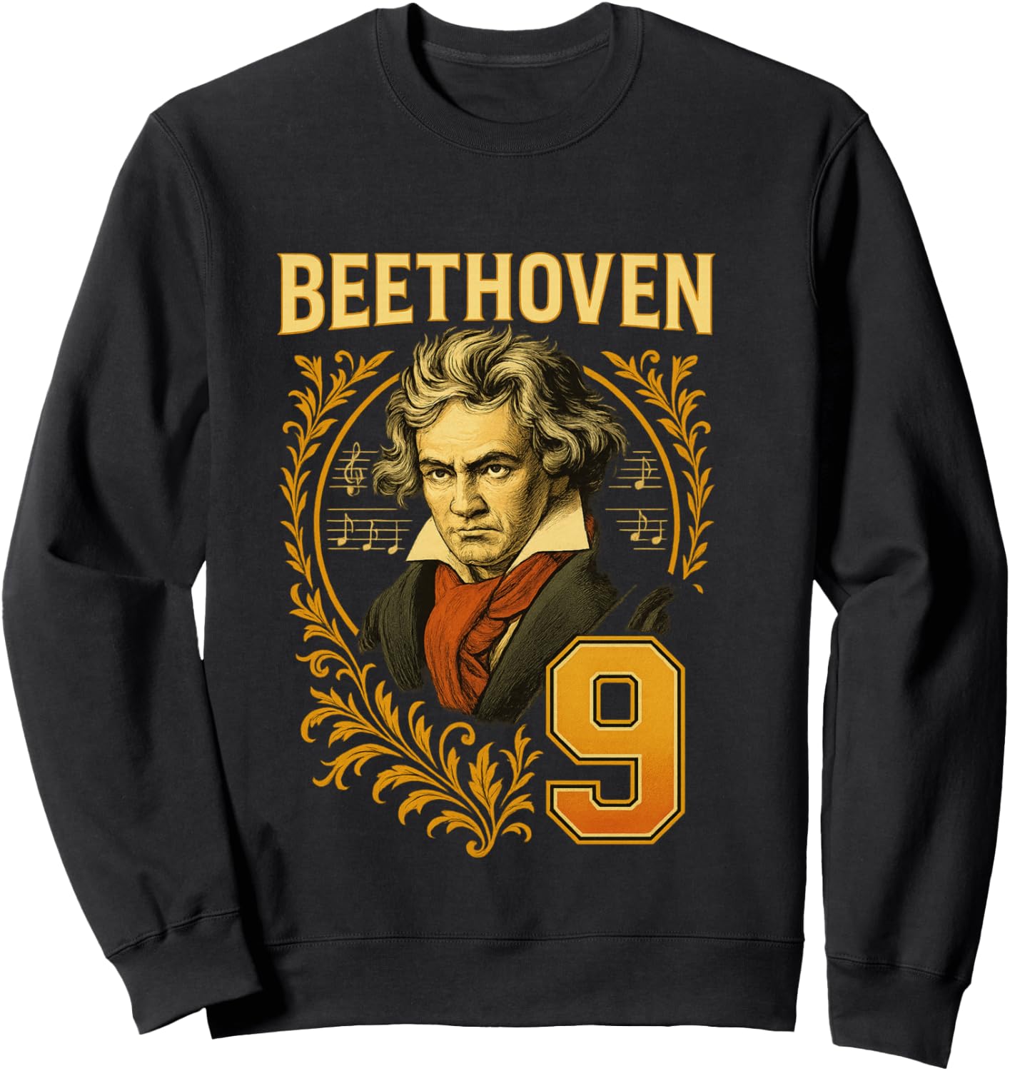 Beethoven 9 Classical Music Composer Portrait Art Sweatshirt - Sweatshirt | Black