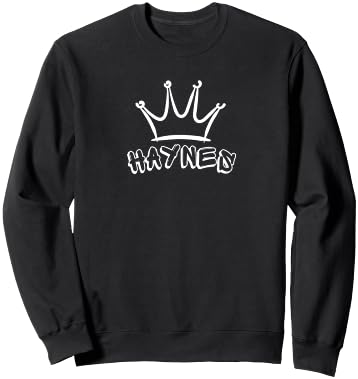HAYNES Family Name - Cool Haynes Name and Royal Crown Sweatshirt - Sweatshirt | Black