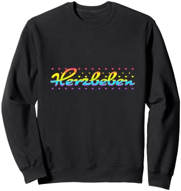 Herzbeben - Liebe, Gefühl, Regenbogen, Liebe, Herz Sweatshirt - Sweatshirt | Black