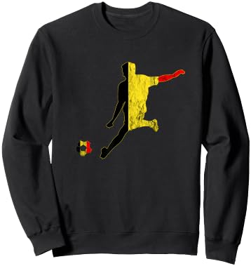 Belgium Belgian Flag Belgique Belgie Belgian Soccer Player Sweatshirt - Sweatshirt | Black