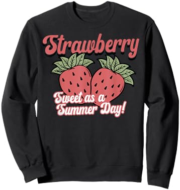 Sweet as a summer day for lovers of strawberries and fruits retro Sweatshirt - Sweatshirt | Black