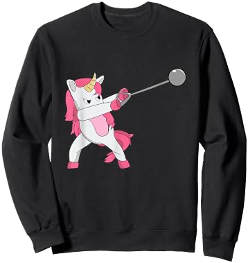 Hammer Throwing Unicorn Track And Field Girl Women Thrower Sweatshirt - Sweatshirt | Black
