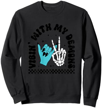 Vibin With My Demons Sweatshirt - Sweatshirt | Black