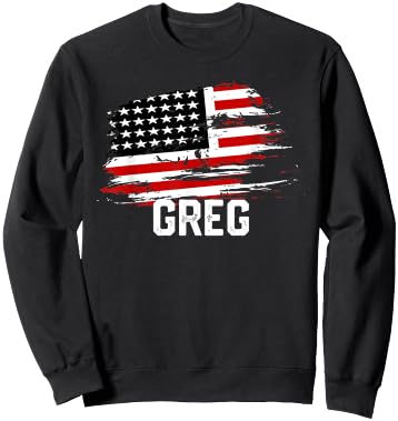 GREG USA Flag Personalized 4th of July GREG Sweatshirt - Sweatshirt | Black