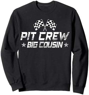 Race Car Birthday Party Racing Family Big Cousin Pit Crew Sweatshirt - Sweatshirt | Black