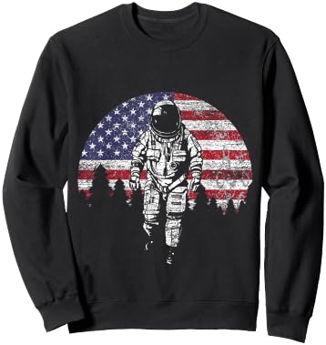 US Astronaut Out Of Space - America USA Flag 4th Of July Sweatshirt - Sweatshirt | Black
