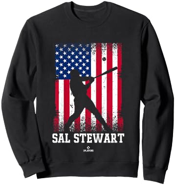 American Flag Swing Sal Stewart Prospect Baseball Fan Gear Sweatshirt - Sweatshirt | Black