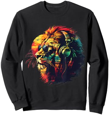Rasta Reggae Lion Of Judah Jamaican Reggae Music Headphone Sweatshirt - Sweatshirt | Black