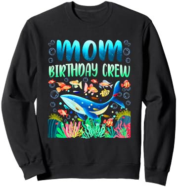 Mom Of The Birthday Boy Sea Fish Ocean Animals Aquarium Sweatshirt - Sweatshirt | Black