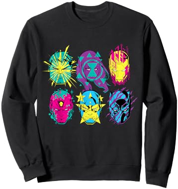 Marvel Avengers Assemble 80s Comic Super Heroes Sweatshirt - Sweatshirt | Black
